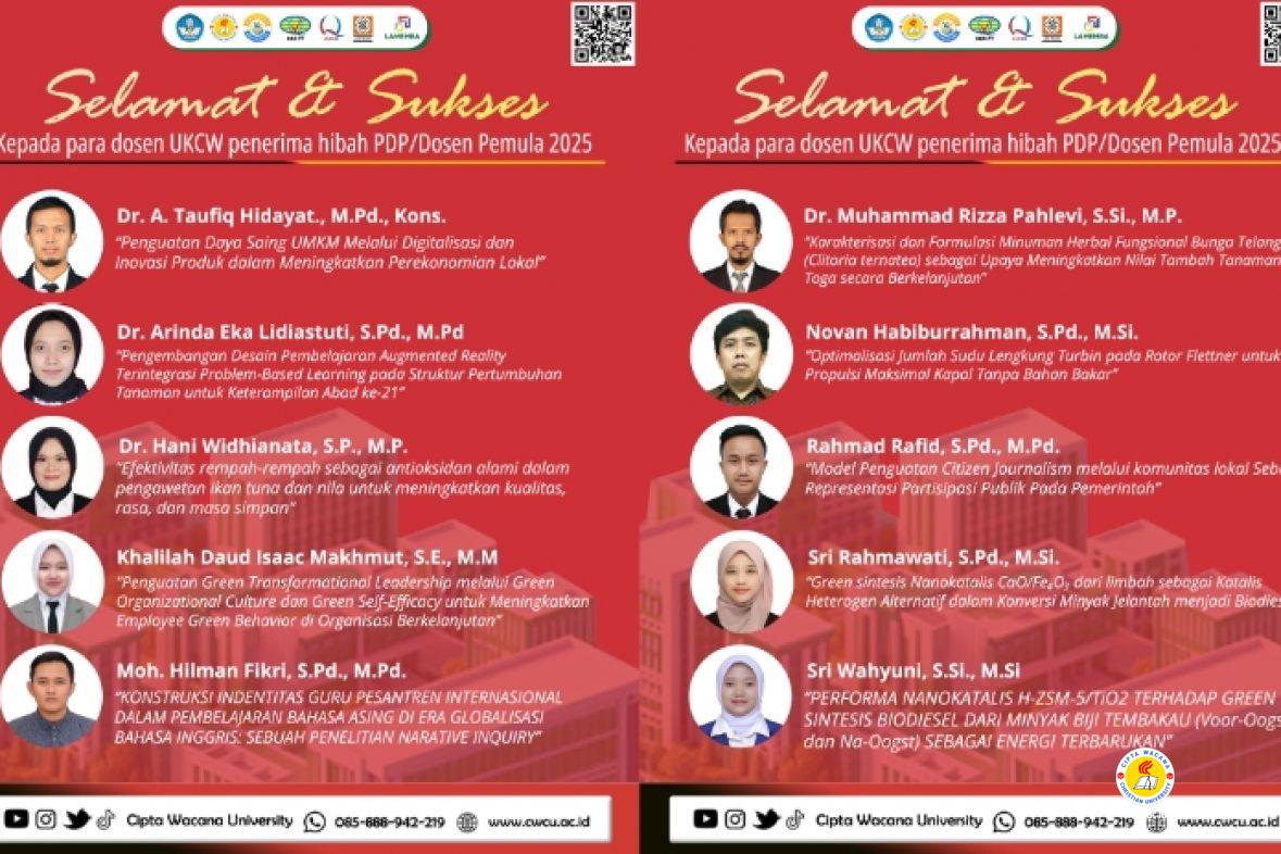 Dosen Cipta Wacana Raih Hibah Penelitian Dosen Pemula (PDP) 2025 dari Kemdiktisaintek
