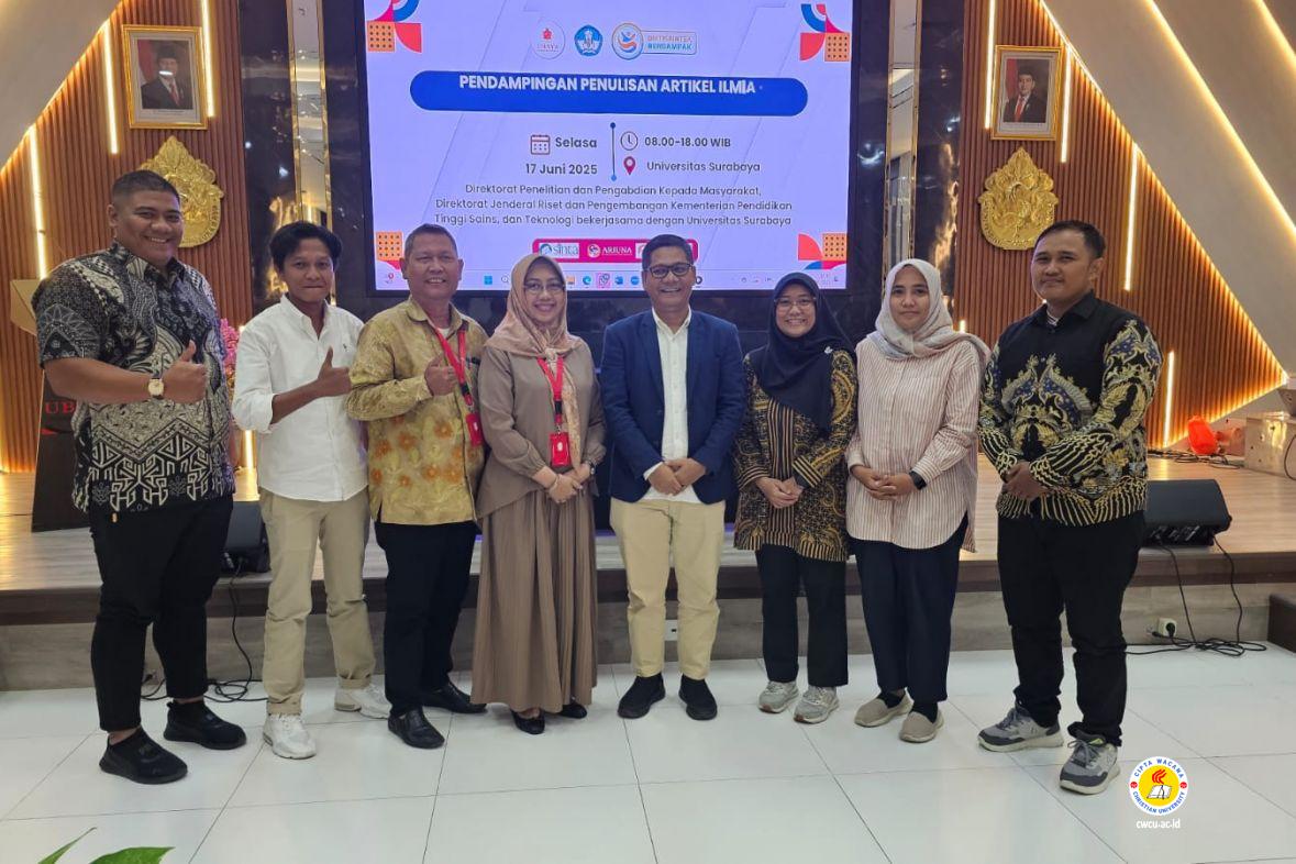 LPPM Cipta Wacana Ikuti Kegiatan workshop pengelolaan jurnal ilmiah dan Pendampingan Penulisan Artikel Ilmiah Nasional Tahun 2025 di Universitas Surabaya