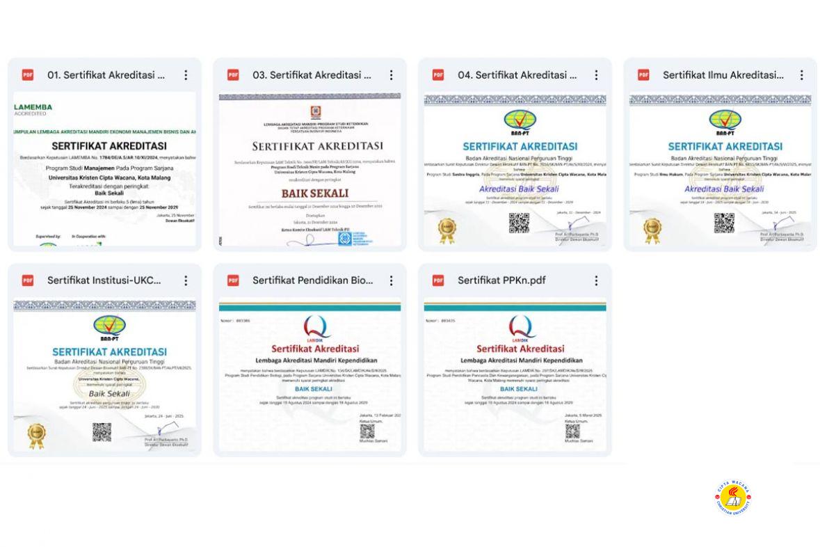 Institusi dan Sejumlah Program Studi Cipta Wacana Raih Akreditasi Baik Sekali